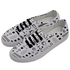 Pattern Hipster Abstract Form Geometric Line Variety Shapes Polkadots Fashion Style Seamless Men s Classic Low Top Sneakers by Vaneshart