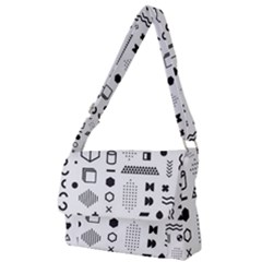 Pattern Hipster Abstract Form Geometric Line Variety Shapes Polkadots Fashion Style Seamless Full Print Messenger Bag (s) by Vaneshart