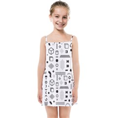 Pattern Hipster Abstract Form Geometric Line Variety Shapes Polkadots Fashion Style Seamless Kids  Summer Sun Dress by Vaneshart