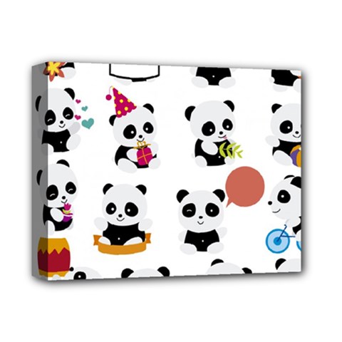 Playing Pandas Cartoons Deluxe Canvas 14  X 11  (stretched) by Vaneshart