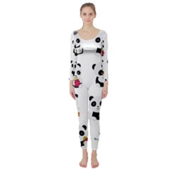 Playing Pandas Cartoons Long Sleeve Catsuit by Vaneshart