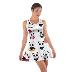 Playing Pandas Cartoons Cotton Racerback Dress by Vaneshart