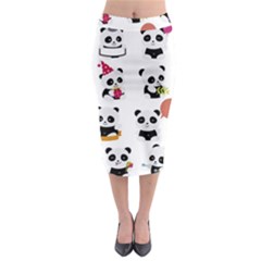 Playing Pandas Cartoons Midi Pencil Skirt by Vaneshart