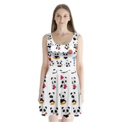 Playing Pandas Cartoons Split Back Mini Dress  by Vaneshart