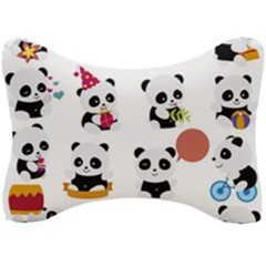 Playing Pandas Cartoons Seat Head Rest Cushion by Vaneshart