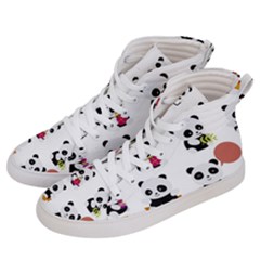 Playing Pandas Cartoons Women s Hi-top Skate Sneakers by Vaneshart