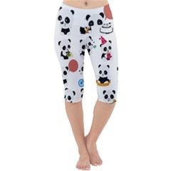 Playing Pandas Cartoons Lightweight Velour Cropped Yoga Leggings by Vaneshart