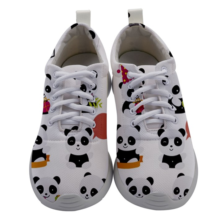 Playing Pandas Cartoons Women Athletic Shoes