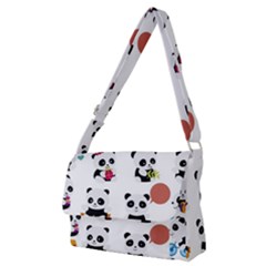 Playing Pandas Cartoons Full Print Messenger Bag (m) by Vaneshart