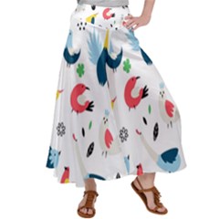 Vector Set Isolates With Cute Birds Scandinavian Style Satin Palazzo Pants