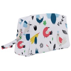 Vector Set Isolates With Cute Birds Scandinavian Style Wristlet Pouch Bag (large) by Vaneshart