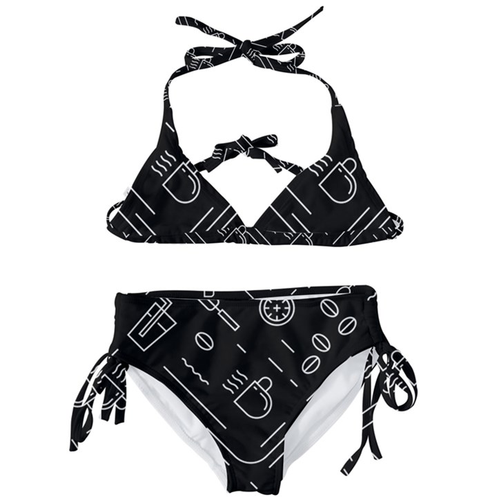 Coffee Background Kids  Classic Bikini Set