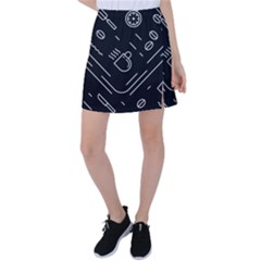 Coffee Background Tennis Skirt