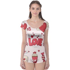 Hand Drawn Valentines Day Element Collection Boyleg Leotard  by Vaneshart