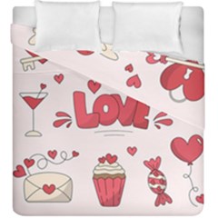 Hand Drawn Valentines Day Element Collection Duvet Cover Double Side (king Size) by Vaneshart