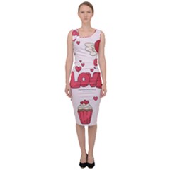 Hand Drawn Valentines Day Element Collection Sleeveless Pencil Dress by Vaneshart