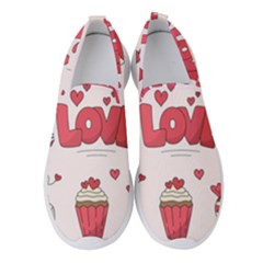 Hand Drawn Valentines Day Element Collection Women s Slip On Sneakers