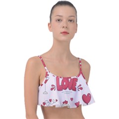 Hand Drawn Valentines Day Element Collection Frill Bikini Top by Vaneshart