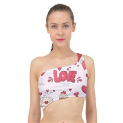 Hand Drawn Valentines Day Element Collection Spliced Up Bikini Top  by Vaneshart