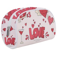 Hand Drawn Valentines Day Element Collection Makeup Case (medium)