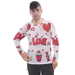 Hand Drawn Valentines Day Element Collection Men s Pique Long Sleeve Tee