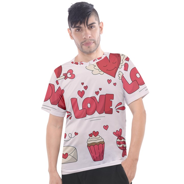 Hand Drawn Valentines Day Element Collection Men s Sport Top