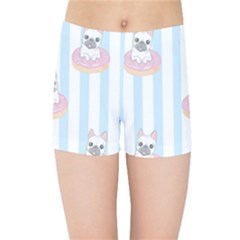 French Bulldog Dog Seamless Pattern Kids  Sports Shorts by Vaneshart