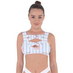 French Bulldog Dog Seamless Pattern Bandaged Up Bikini Top by Vaneshart