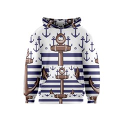 Anchor Background Design Kids  Pullover Hoodie by Vaneshart