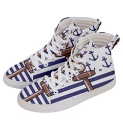 Anchor Background Design Men s Hi-top Skate Sneakers by Vaneshart