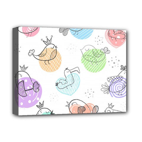 Cartoon Bird Cute Doodle Bird Deluxe Canvas 16  X 12  (stretched)  by Vaneshart