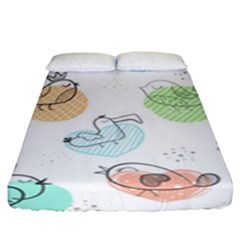 Cartoon Bird Cute Doodle Bird Fitted Sheet (king Size) by Vaneshart