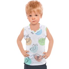 Cartoon Bird Cute Doodle Bird Kids  Sport Tank Top