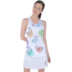 Cartoon Bird Cute Doodle Bird Racer Back Mesh Tank Top