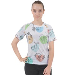 Cartoon Bird Cute Doodle Bird Women s Sport Raglan Tee