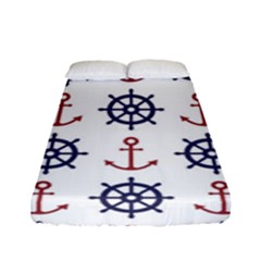 Nautical Seamless Pattern Fitted Sheet (full/ Double Size) by Vaneshart