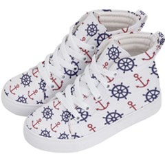 Nautical Seamless Pattern Kids  Hi-top Skate Sneakers by Vaneshart