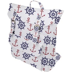 Nautical Seamless Pattern Buckle Up Backpack by Vaneshart