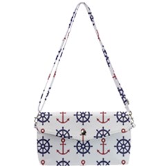 Nautical Seamless Pattern Removable Strap Clutch Bag by Vaneshart