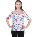 Hearts Seamless Pattern Memphis Style Cutout Shoulder Tee View1