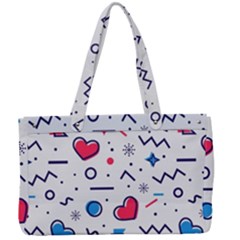 Hearts Seamless Pattern Memphis Style Canvas Work Bag by Vaneshart