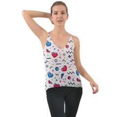 Hearts Seamless Pattern Memphis Style Chiffon Cami by Vaneshart