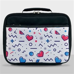 Hearts Seamless Pattern Memphis Style Lunch Bag by Vaneshart