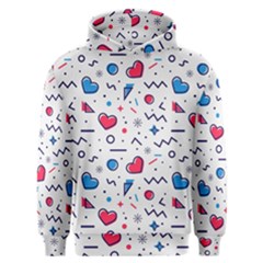 Hearts Seamless Pattern Memphis Style Men s Overhead Hoodie by Vaneshart