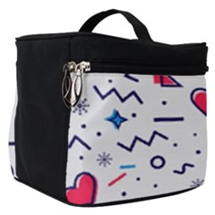 Hearts Seamless Pattern Memphis Style Make Up Travel Bag (small)