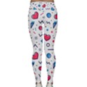 Hearts Seamless Pattern Memphis Style Lightweight Velour Classic Yoga Leggings View2