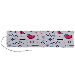 Hearts Seamless Pattern Memphis Style Roll Up Canvas Pencil Holder (l) by Vaneshart