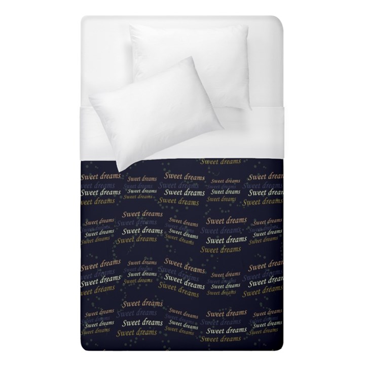 Sweet Dreams Phrase Motif Typographic Pattern Duvet Cover (Single Size)