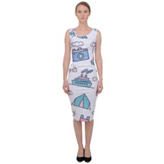 Transportation Seamless Pattern Sleeveless Pencil Dress by Vaneshart