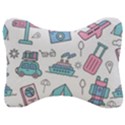 Transportation Seamless Pattern Velour Seat Head Rest Cushion View1